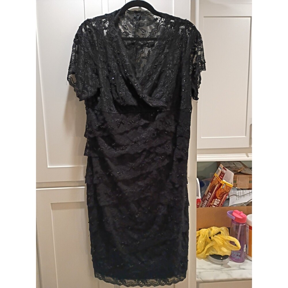 Blu Sage Beaded Lace Party Dress Size 16W Midi Y2K Grunge Whimsigoth Fairy Glam